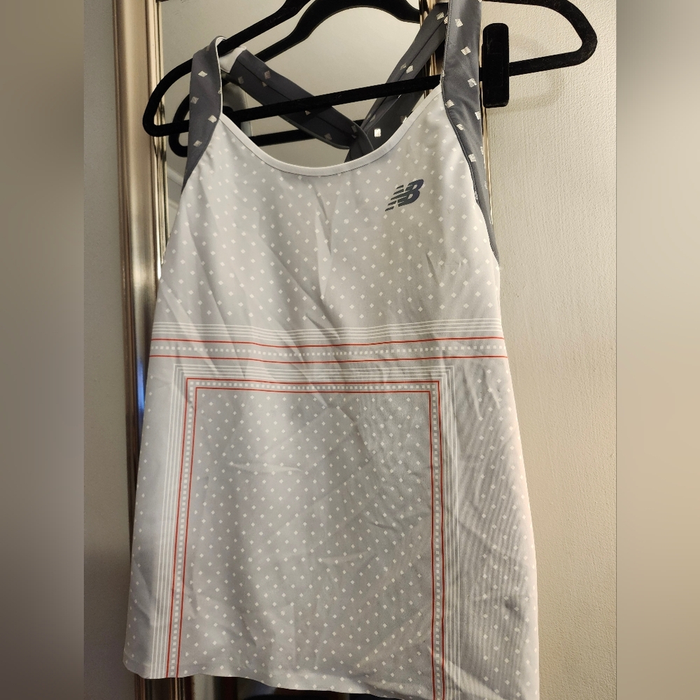 New Balance Gray and White Dot Tank